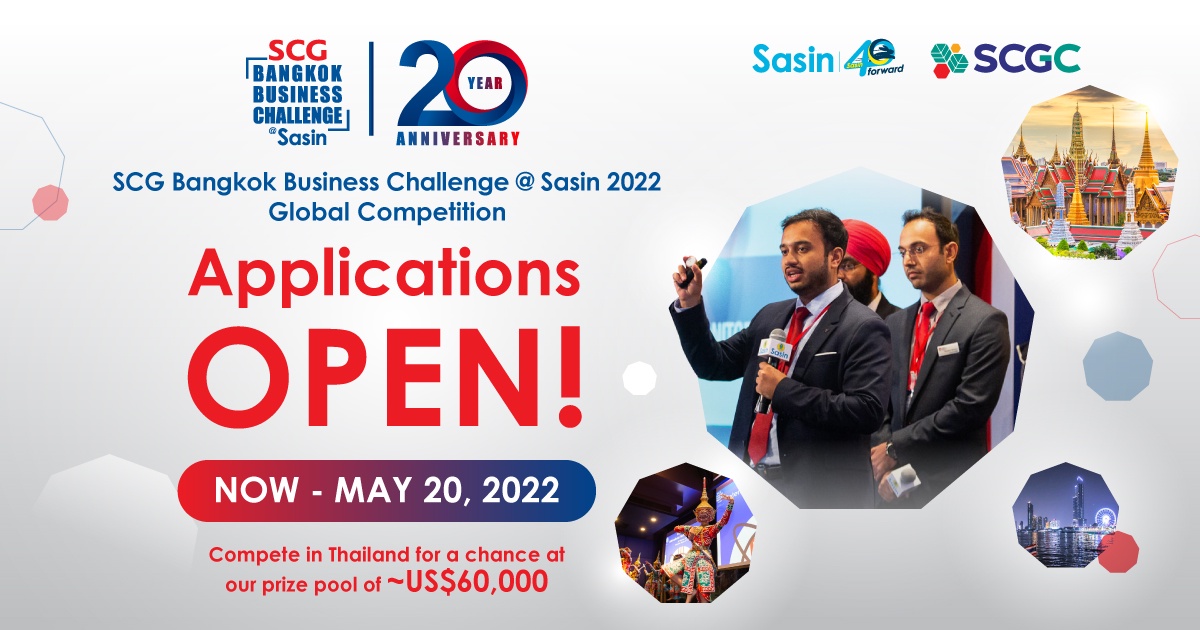 University students invited to apply to compete in the SCG Bangkok Business Challenge @ Sasin 2022 - Global