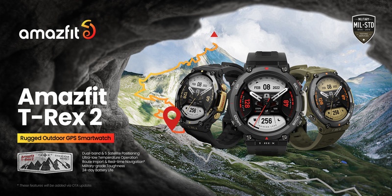 AMAZFIT UNVEILS THE T-REX 2: A RUGGED OUTDOOR GPS SMARTWATCH WITH PREMIUM FUNCTIONALITY AND TREND-SETTING