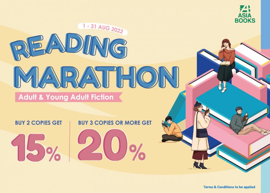 เอเซียบุ๊คส จัดแคมเปญ Reading Marathon อ่านสนุกแบบ Non-Stop พร้อมส่วนลดสูงสุด 20% ตั้งแต่วันนี้ - 31 สิงหาคม