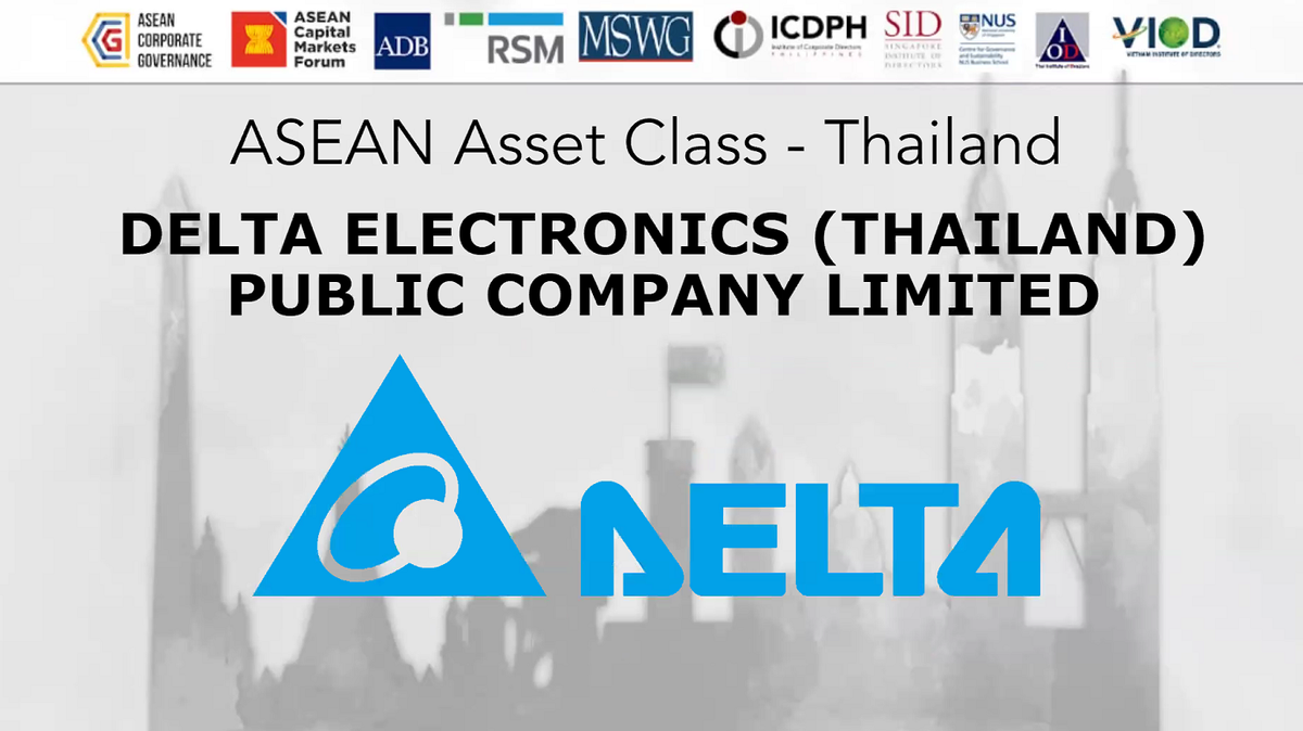 Delta Thailand Included in ASEAN Asset Class by the ASEAN CG Scorecard Project for Excellence in Corporate