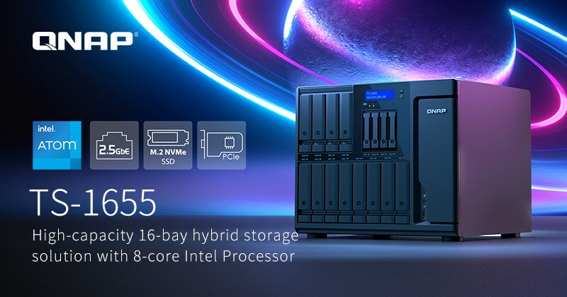 QNAP Delivers the TS-1655 High-Capacity 2.5GbE Hybrid Storage with 8-Core Intel Processor, Ideal for Business Backup and