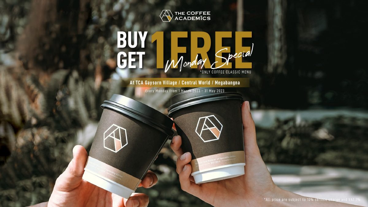 The Coffee Academ?cs offers Buy 1 Get 1 Free: Monday Special promotion for coffee lovers from 1 March - 31 May