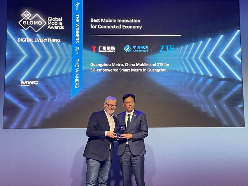Guangzhou Metro Group, China Mobile Guangzhou Branch and ZTE win Best Mobile Innovation for Connected Economy at the 2023 GLOMO