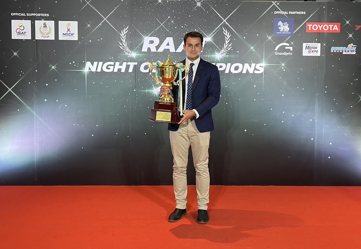 Sandy receives his third Supercar GT3 Championship Royal Trophy prior to Sepang 12 Hours race