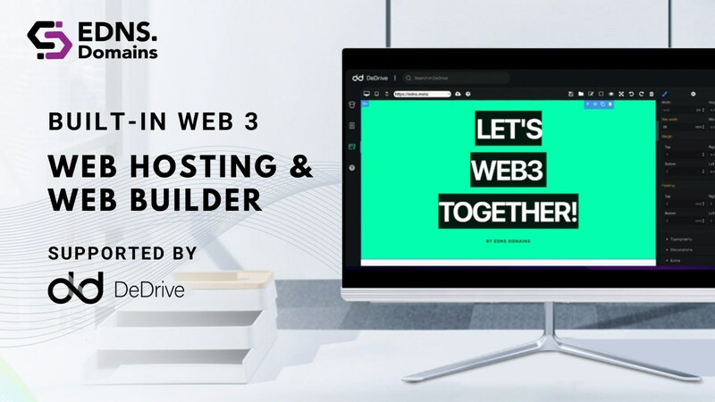 EDNS announces the grand launch of DeDrive with an inbuilt web builder and hosting feature, for decentralized Website building, and hosting