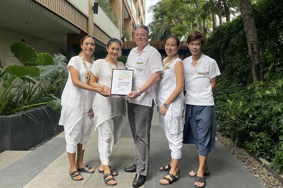 Cape Nidhra Hotel, Hua Hin, Is Proud to Receive the Award Travellers' Choice Best of The Best 2023 from