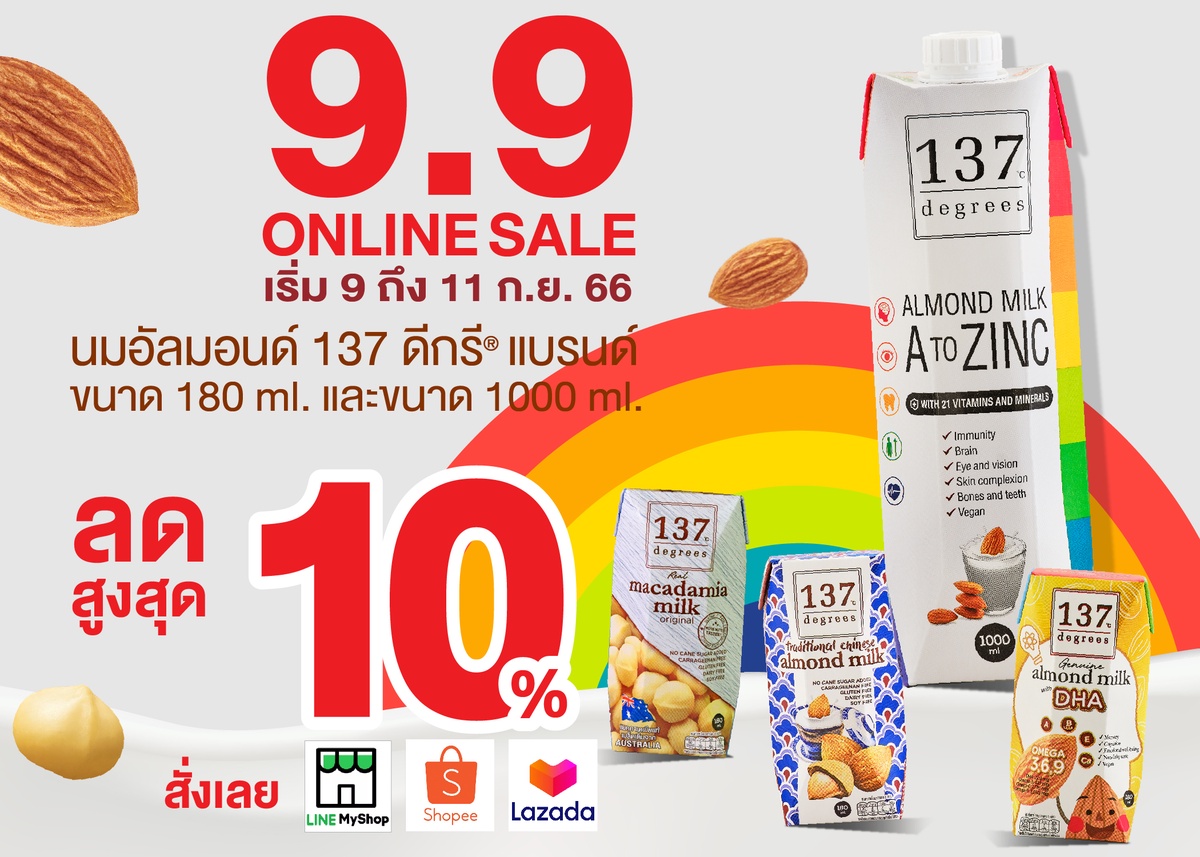 นม 137 ดีกรี(R) ลดราคา 9.9 Online Sale