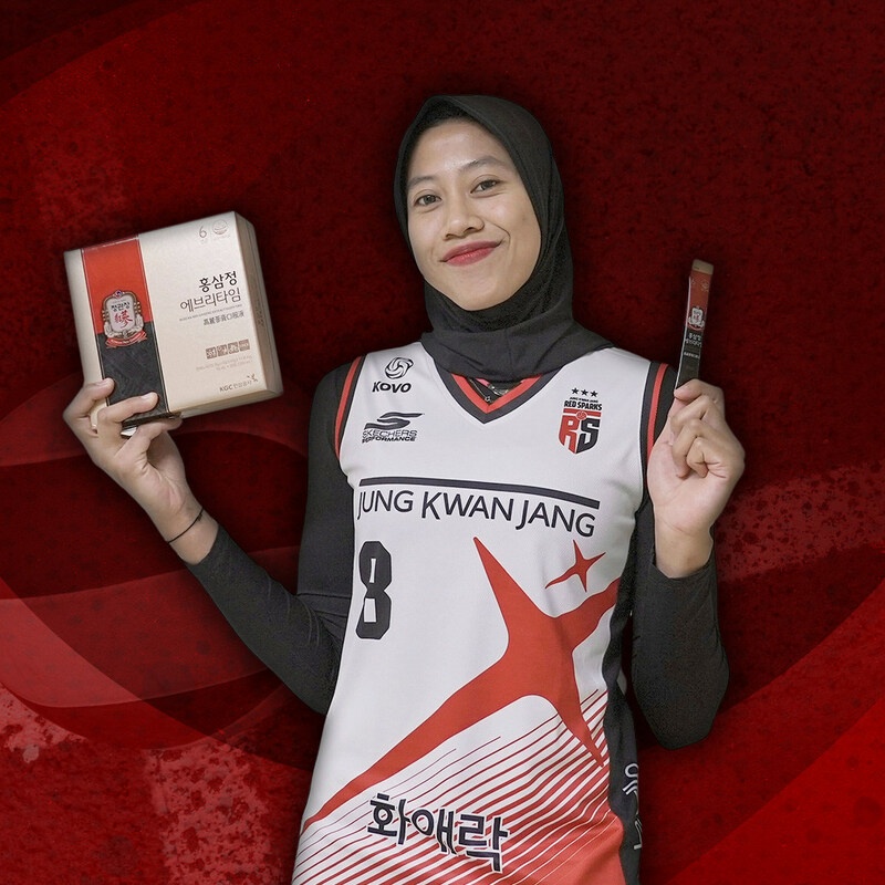 Megawati Pertiwi, a volleyball player from Indonesia, attributes her vibrant and healthy energy to rigorous training and the intake of red