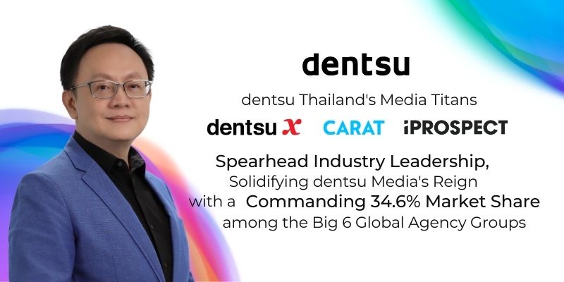 DENTSU THAILAND'S MEDIA AGENCIES: CARAT, DENTSU X, AND IPROSPECT LEAD THE INDUSTRY, REINFORCING DENTSU MEDIA'S DOMINANCE WITH 34.6% MARKET SHARE AMONG THE BIG SIX GLOBAL AGENCY