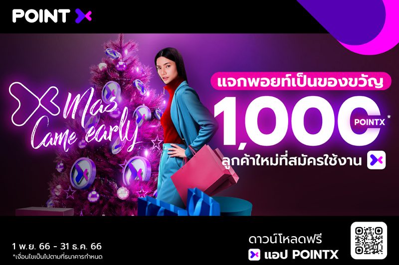 Celebrate the festive season with the PointX giveaway for new users: Get 1,000 PointX for free when downloading the app and registering as a user from now until 31 December