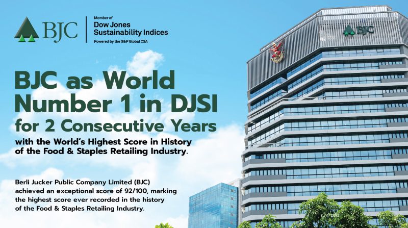 BJC Ranked Number 1 in DJSI for 2 Consecutive Years with the World's Highest Score in History of the Food Staples Retailing