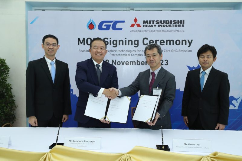 GC Collaborates with MHI to explore the utilization of hydrogen, ammonia and CCS technology to develop a large-scale petrochemical plant to achieve Net