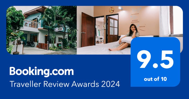 ที่พักบ้านย่าบีแอนด์บีรับรางวัล 2 ปีซ้อน ด้วยคะแนนรีวิวสูงถึง 9.7-9.5 จาก Booking Traveller Review Awards