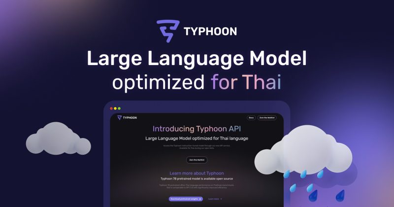 SCB 10X unveils a high-performance large language model Typhoon optimized for Thai - set to launch an open beta for model