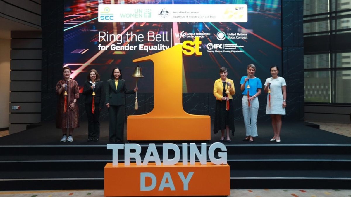 Thai capital market rings the bell on International Women's Day to call for investment in women