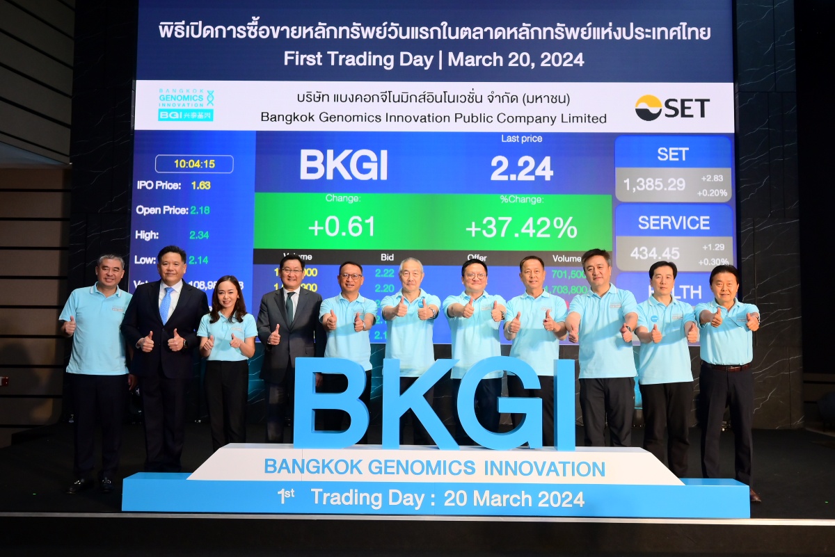 BKGI เปิดเทรดวันแรกพุ่งเหนือจอง 33.74%