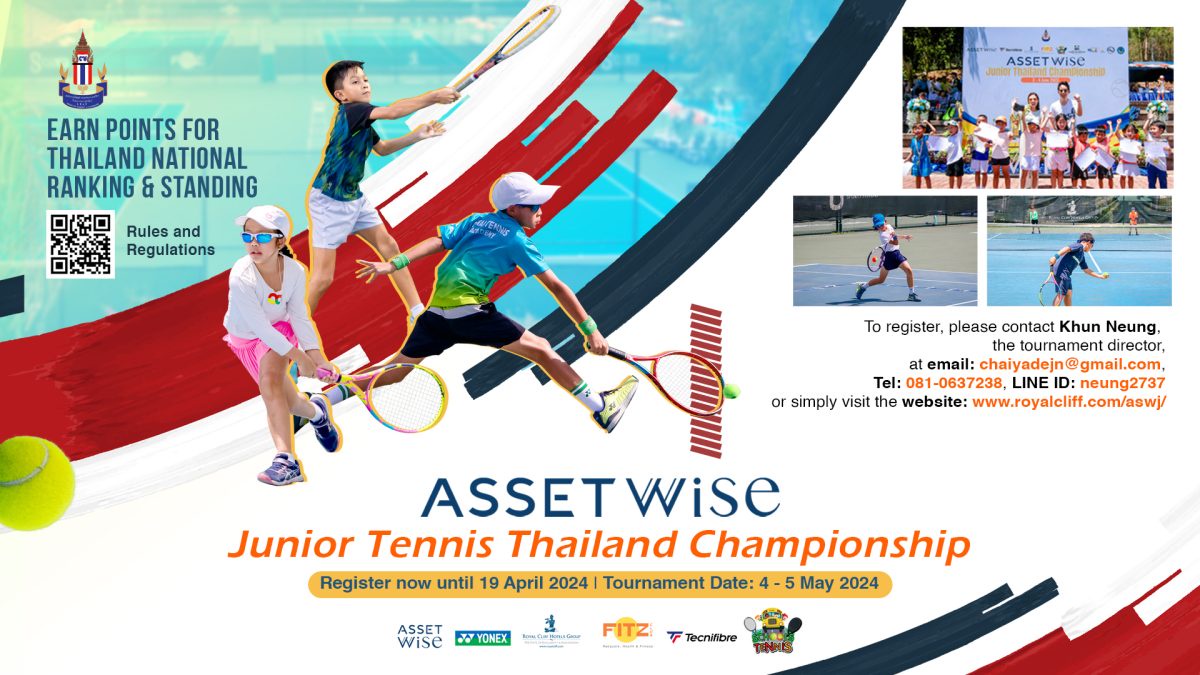 Mark Your Calendars for the Return of the AssetWise Junior Tennis Thailand Championship, 3 - 5 May at Fitz Club