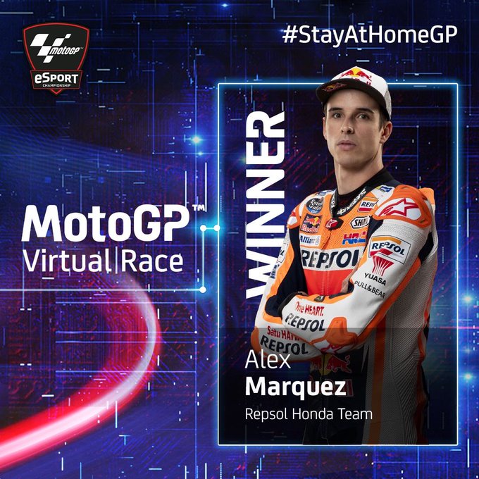 แข่งออนไลน์ก็ยังแชมป์! อเล็กซ์ มาร์เกซ พาเรปโซลฮอนด้าเข้าวิน MotoGP Virtual Race สนามแรก