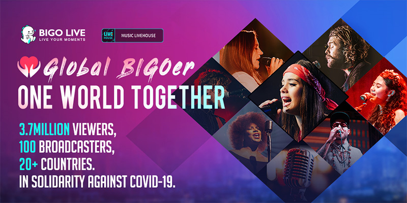 Bigo Live ปลื้มแคมเปญ 'Global BIGOer One World Together' มีผู้รับชมมากถึง 3.7 ล้านรายจาก 150 ประเทศ เพื่อระดมทุนให้กับกองทุน Solidarity Response Fund ของ WHO