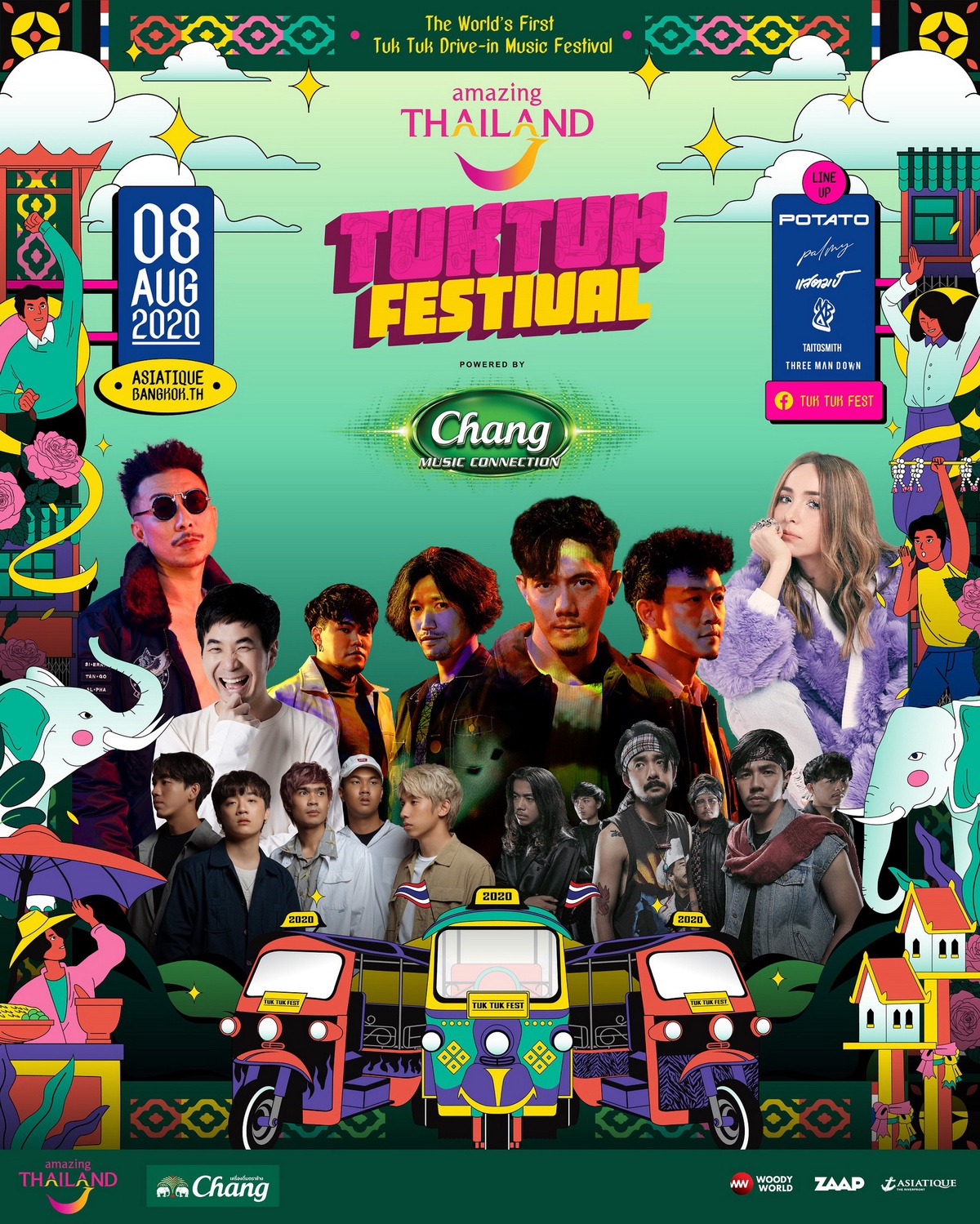 Gossip News: เอเชียทีค เดอะ ริเวอร์ฟร้อนท์ จัดคอนเสิร์ตแบบ New Normal ในงาน Amazing Thailand TUK TUK Festival Powered by Chang Music