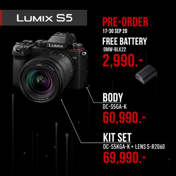 พร้อมแล้ว เปิด Pre-Order Lumix S5 ในราคาสุดช็อค!