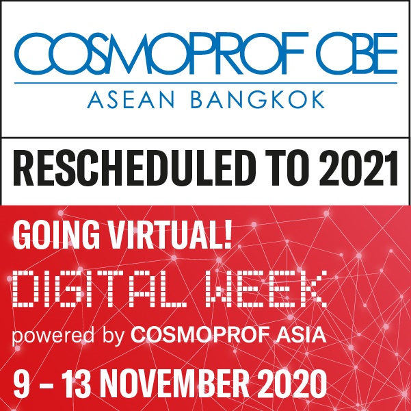 งาน COSMOPROF CBE ASEAN: First edition เลื่อนกำหนดการใหม่ไปเป็นเดือนกันยายน 2564