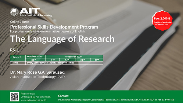 Professional Development Skills Program on The Language of Research