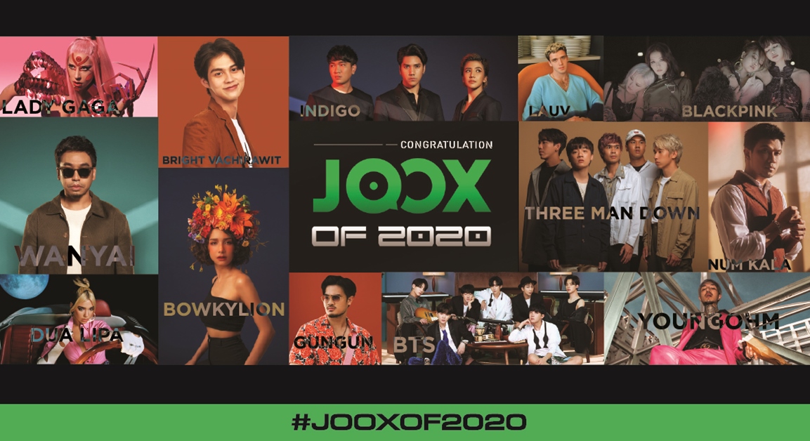 JOOX OF 2020 เปิดรายชื่อสุดยอดศิลปินที่มียอดฟังสูงสุดในปีนี้!