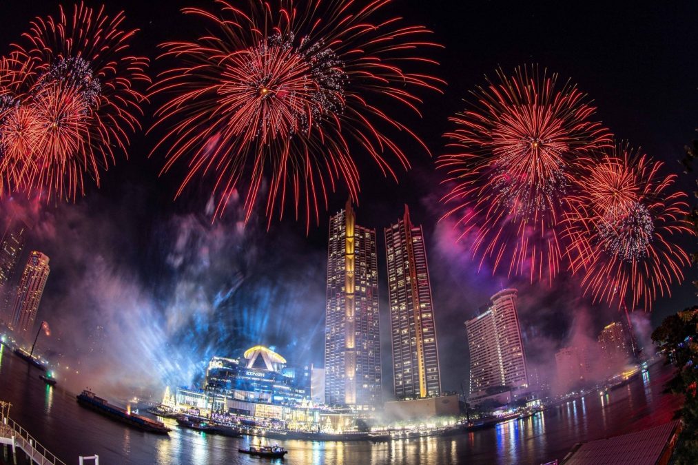 The show goes on in Bangkok as 25,000 fireworks light up the city's riverfront as part of ICONSIA Thailand's 2021 National Countdown