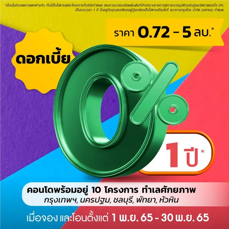 "ควอลิตี้เฮ้าส์" เปิดตัวแคมเปญคอนโด "ดอกเบี้ย 0% 1 ปี*"  10 โครงการ ทำเลศักยภาพ กรุงเทพฯและต่างจังหวัด ราคาเริ่ม 720,000 บาท* ตั้งแต่วันที่ 1 พ.ย. 65- 30 พ.ย. 65