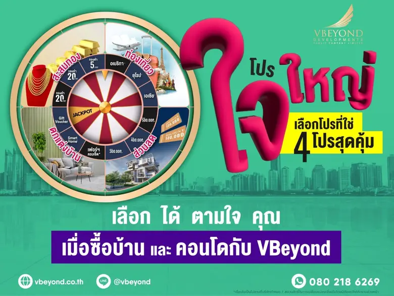 "วีบียอนด์" ต้อนรับศักราชใหม่ ส่งโปรฯ "งูเล็กใจใหญ่" ซื้อบ้านและคอนโดเลือกรับของแถมโดนใจ กับ 4 โปรโมชั่นตามไลฟ์สไตล์แบบจุกๆ