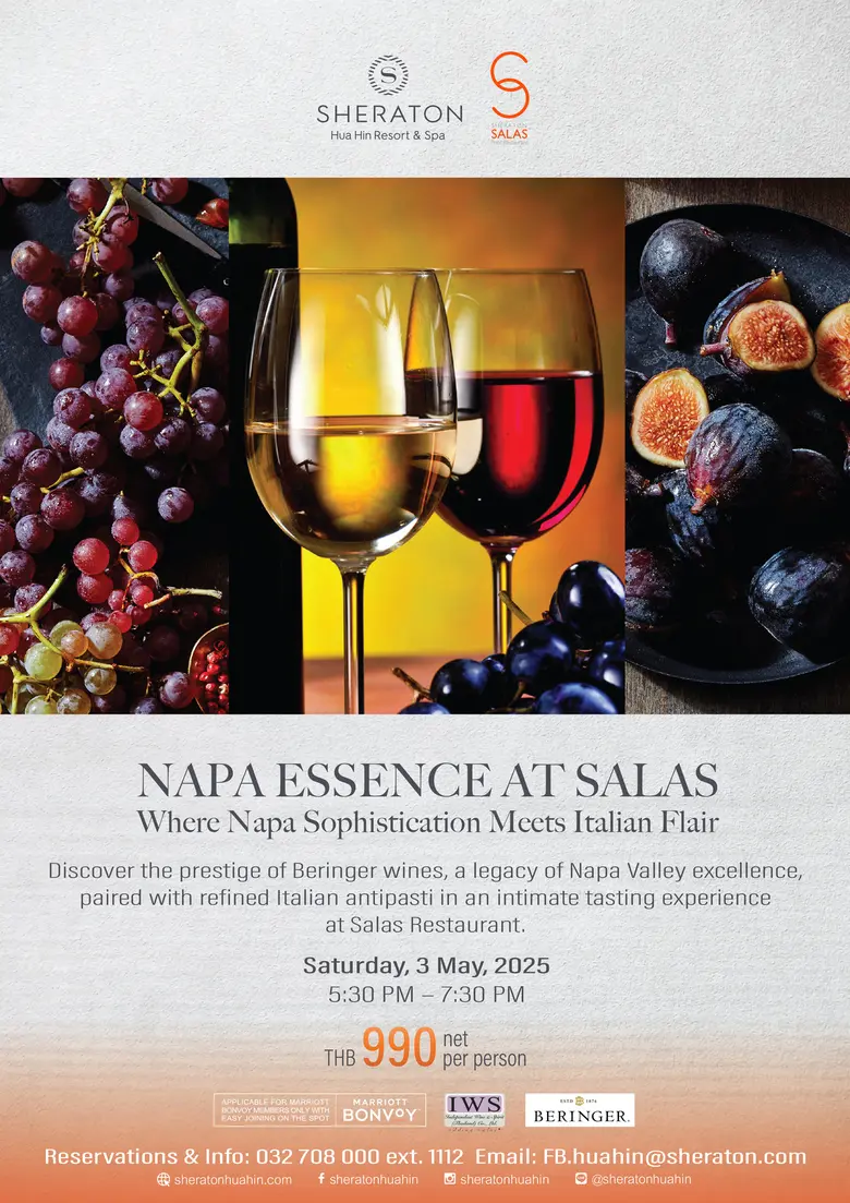 Tastes of May at Sheraton Hua Hin Resort & Spa - Three Saturdays, Three Flavors, One Memorable Month.