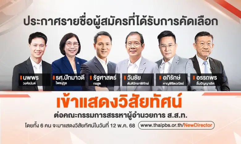 ลุ้นต่อ! ผู้ชิงตำแหน่ง ผอ. ส.ส.ท. 6 ราย เตรียมแสดงวิสัยทัศน์สด ๆ ผ่านช่องทางออนไลน์ 12 พ.ค.นี้