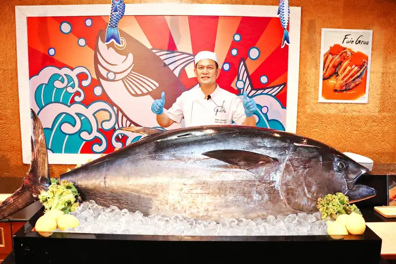 Bluefin Tuna Cutting Show at the Emerald Hotel