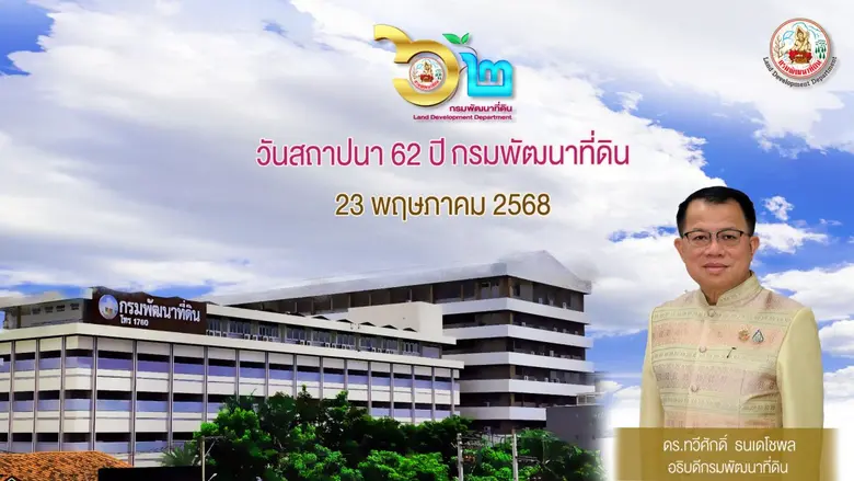 23 พฤษภาคมนี้ ครบรอบ 62 ปี "กรมพัฒนาที่ดิน" เปิดบ้าน พด. จัดใหญ่ โชว์นวัตกรรม "ดิน" ขับเคลื่อนเกษตรไทยสู่ความยั่งยืน
