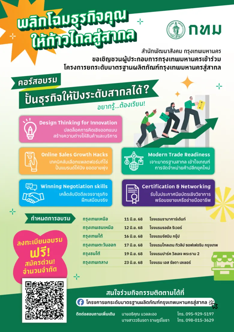 กทม. ส่ง "บางกอกไอดี ของดี มีดี ที่กรุงเทพฯ" หนุนผู้ประกอบการยกระดับผลิตภัณฑ์กทม. สู่สากล