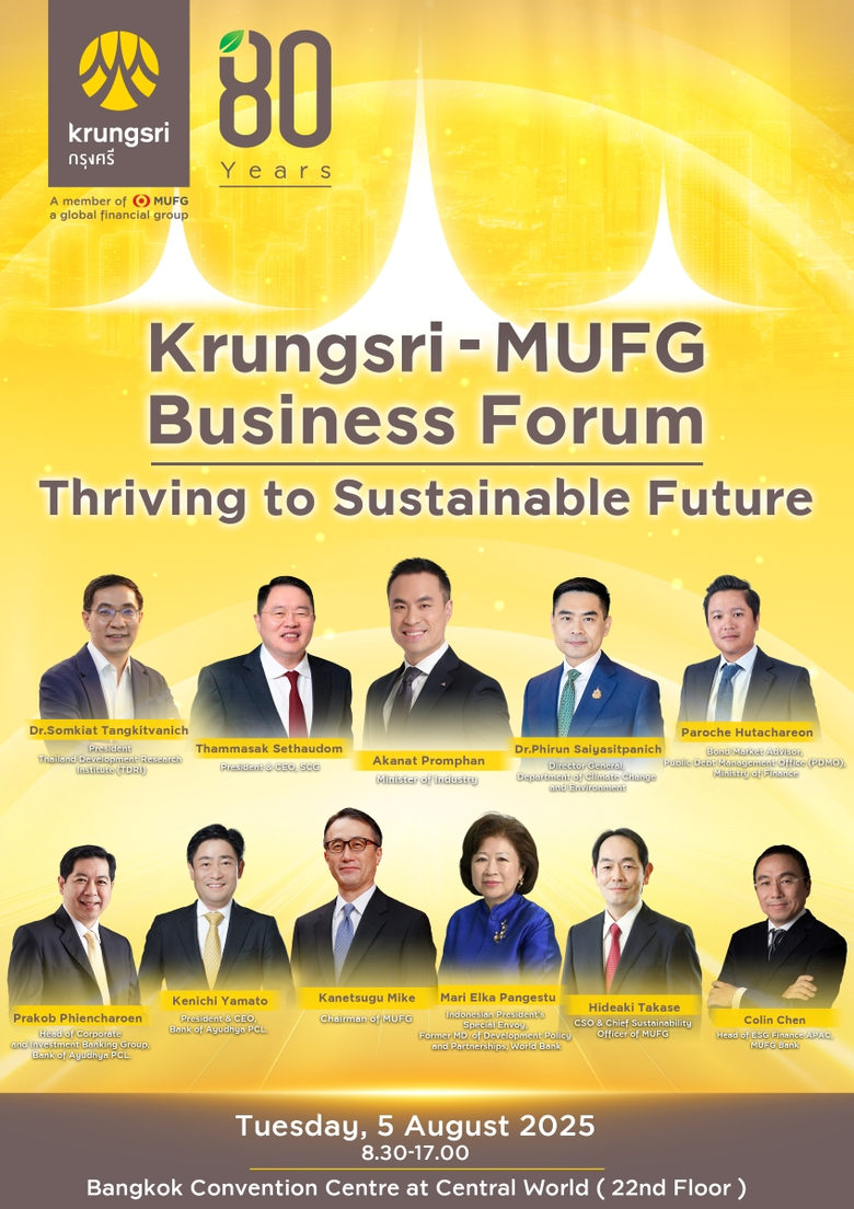 Krungsri Cordially Invites You to the Premier Annual Seminar "Krungsri-MUFG Business Forum: Thriving to Sustainable Future" Overcoming Transformations, Advancing Towards a Stable and Sustainable Future