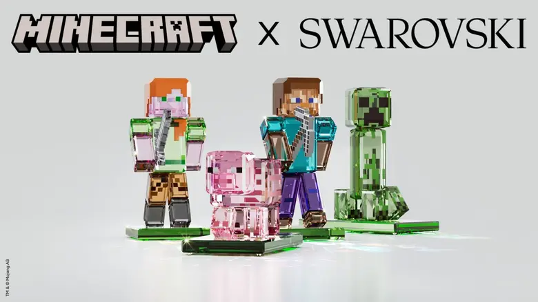 Minecraft Characters Shine in Swarovski Crystals
