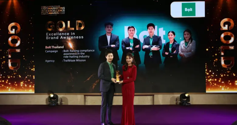 Bolt Thailand Wins Gold at Marketing Excellence Awards for Raising Compliance Awareness in Ride-Hailing