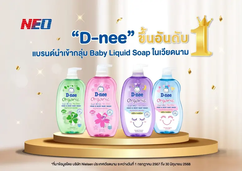 NEO ดัน "ดีนี่" โตสวนกระแส ทะยานขึ้นเบอร์ 1 แบรนด์นำเข้า กลุ่ม Baby Liquid Soap ในเวียดนาม