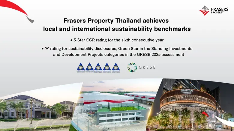 Frasers Property Thailand achieves local and international sustainability benchmarks