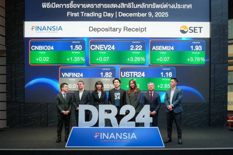FINANSIA เปิดการซื้อขาย DR24 วันแรก 5 หลักทรัพย์ อ้างอิง ETF ชั้นนำระดับโลก หนุนโอกาสลงทุนเมกะเทรนด์ให้คนไทย