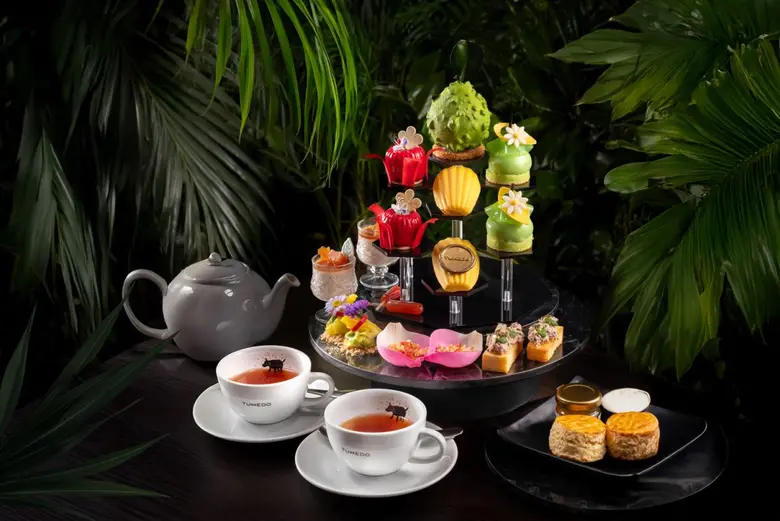 Botanical Harmony Afternoon Tea at Tuxedo Espresso Bar. Where Aromatic Herbs and Tropical Ingredients Meet.