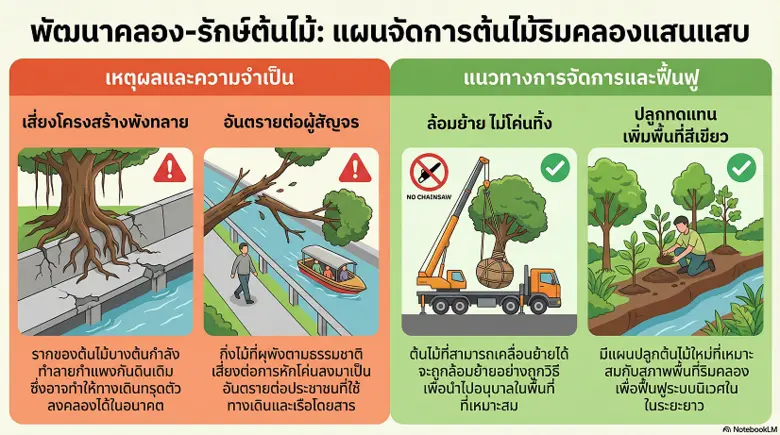 สนน. แจงตัดต้นไม้ใหญ่ริมคลองแสนแสบ ย้ำความปลอดภัยต่อโครงสร้าง-ยึดหลักรุกขกรรม