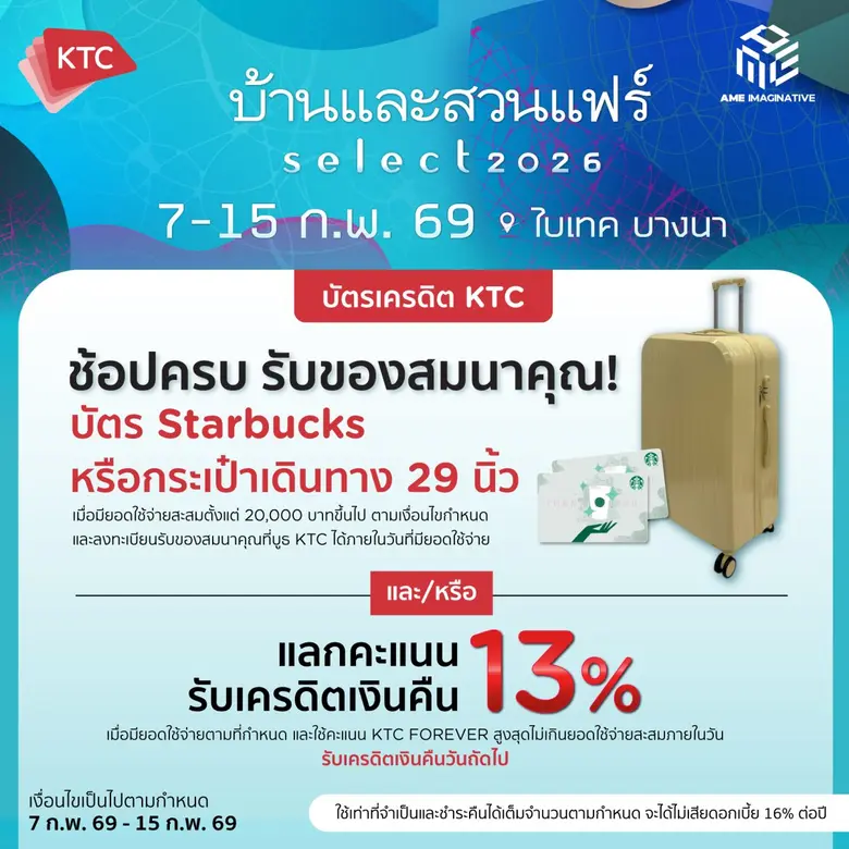 KTC partners "BaanLaeSuan Fair Select 2026" to lift Home &amp; Living Spend with 13% cashback redemption