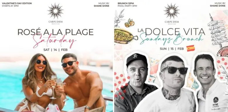 Carpe Diem Beach Club Unveils a Two-Day Valentine's Weekend of Rose, Romance, and Spanish Seaside Celebration