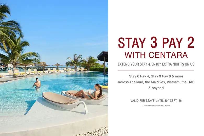 Experience More with Centara's Exclusive Stay 3, Pay 2 Offer