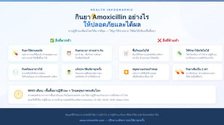คนไทยใช้ยา Amoxicillin ผิดวิธี เภสัชกรเตือน "กินไม่ครบคอร์ส" เสี่ยงเชื้อดื้อยา