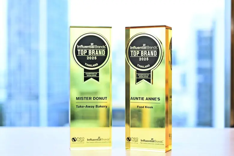 CRG ตอกย้ำผู้นำธุรกิจร้านอาหาร พา Mister Donut และ Auntie Anne's คว้า Influential Brands Award 2025 ต่อเนื่อง 5 ปีซ้อน