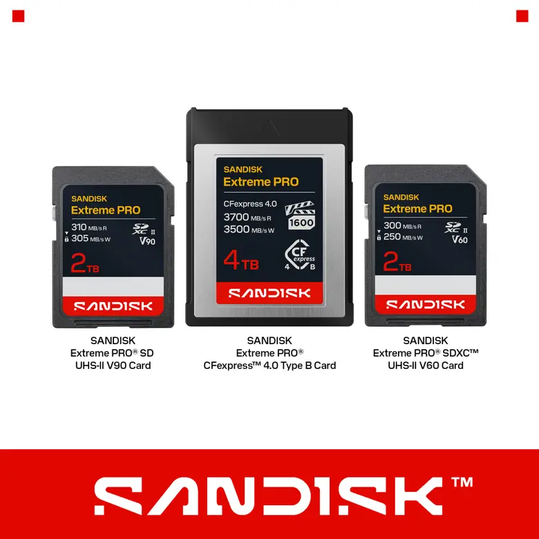Sandisk ยกระดับไลน์อัพการ์ดหน่วยความจำล้ำสมัยล่าสุด เปิดตัว CFexpress 4.0 Type B และ SD Card V90/V60 รุ่นใหม่ในงาน NAB 2026